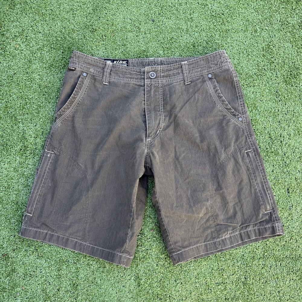 KÜHL Men’s 32 Brown Cargo Hiking Shorts Outdoor Utility Cotton Blend